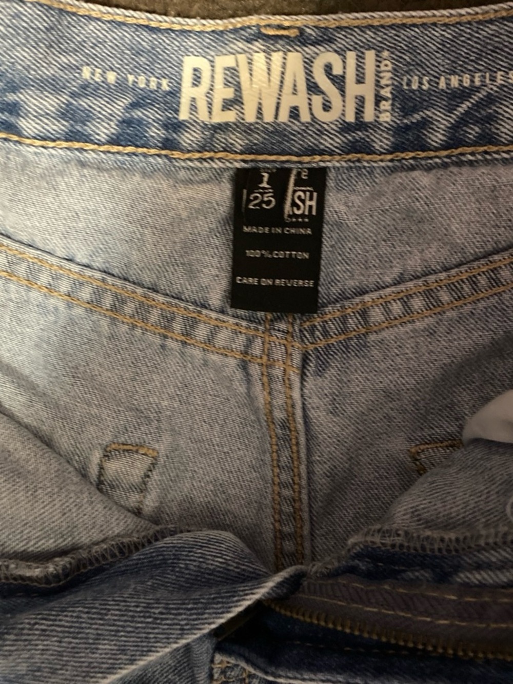 Rewash Light Blue High-Rise Denim Shorts - Picture 2 of 4